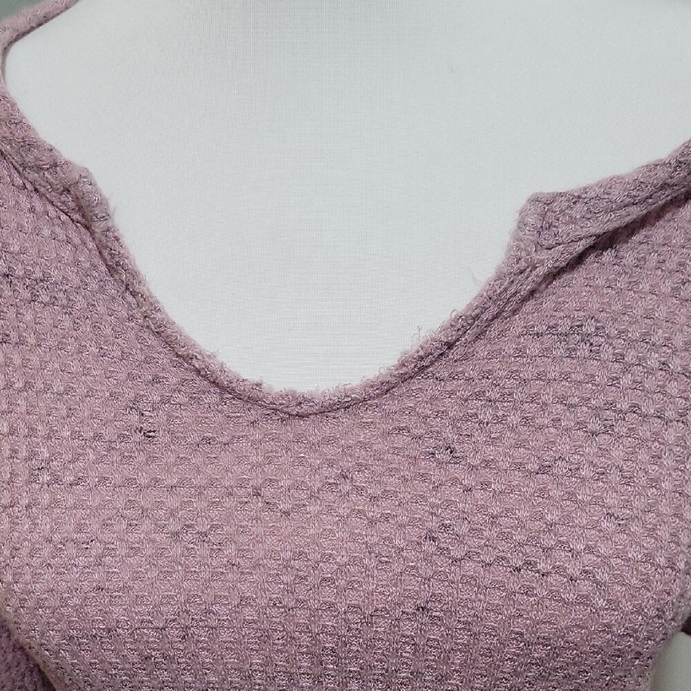 Altar'd State Soft Mauve Purple Waffle Knit Boho Sleeve Top, Womens M, Artsy - Picture 3 of 7